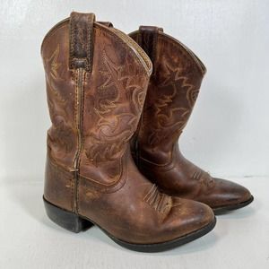 Ariat Cowboy Boots, Brown Leather, Boys size 9.5